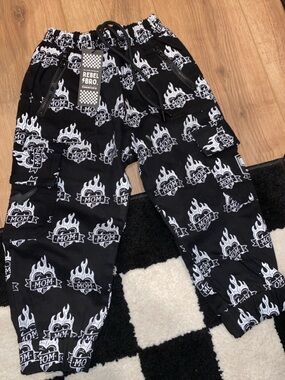 Rebel Bro. Cargo Joggers Flame MOM Print